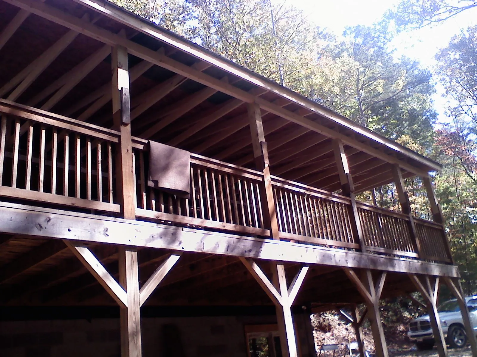 Timber framing under a new elevated porch and deck — Roof Leak Repair in Crucible by Roofing Brothers